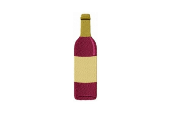A Cute Red Wine Bottle Embroidery Design for Wine Lovers