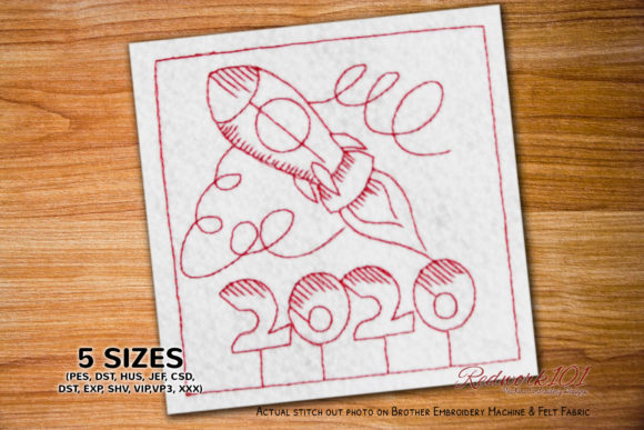 A Designer's Review: New Year Rocket Redwork Background