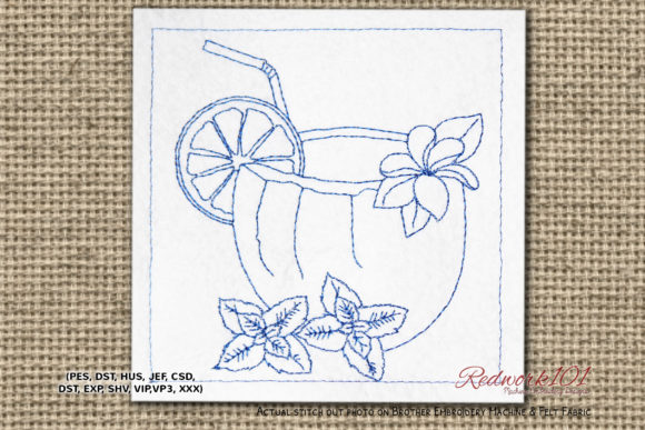 A Designer's Review of the Coconut Drink Embroidery File