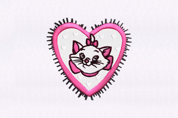 A Sweet Pink Cat Embroidery Design for Personalizing Gifts