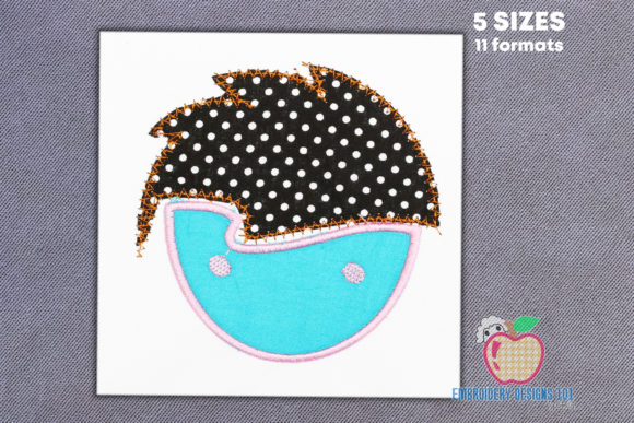 Face of the Cute Little Boy Embroidery Design for Boutique Apparel