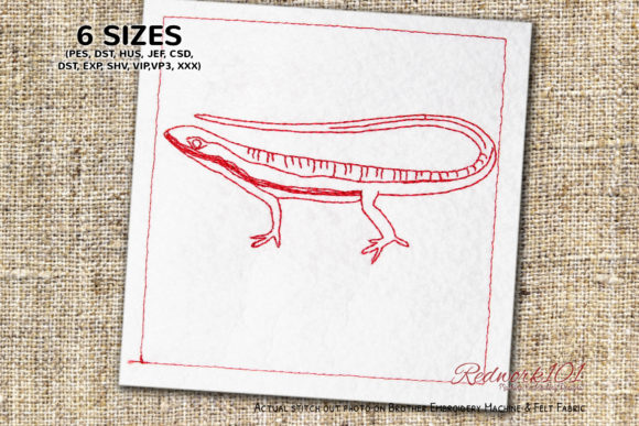 Long Tailed Lacertidae Redwork Embroidery Design Review