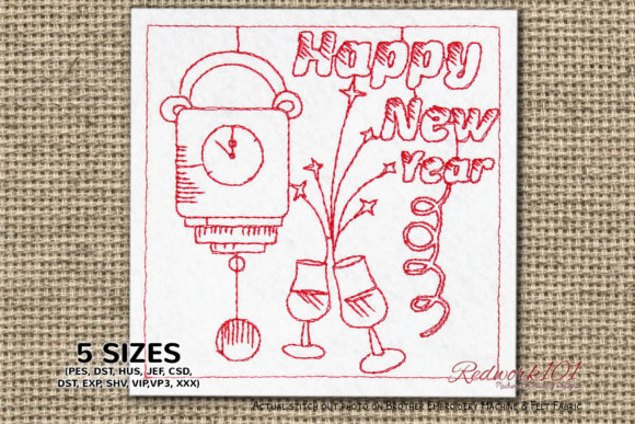 Midnight Clock New Year Redwork: A Designer's Gift Review