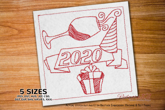 New Year Celebration Embroidery for Wine and Gifts