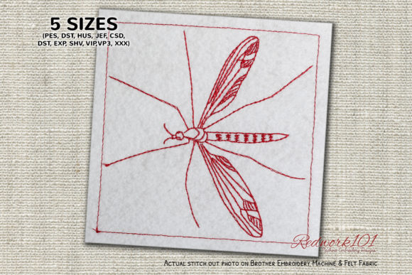 Professional Review: Crane Fly Redwork for Business Embroidery