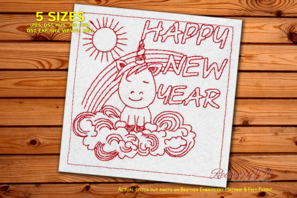 Unicorn on Cloud Happy New Year Embroidery Review